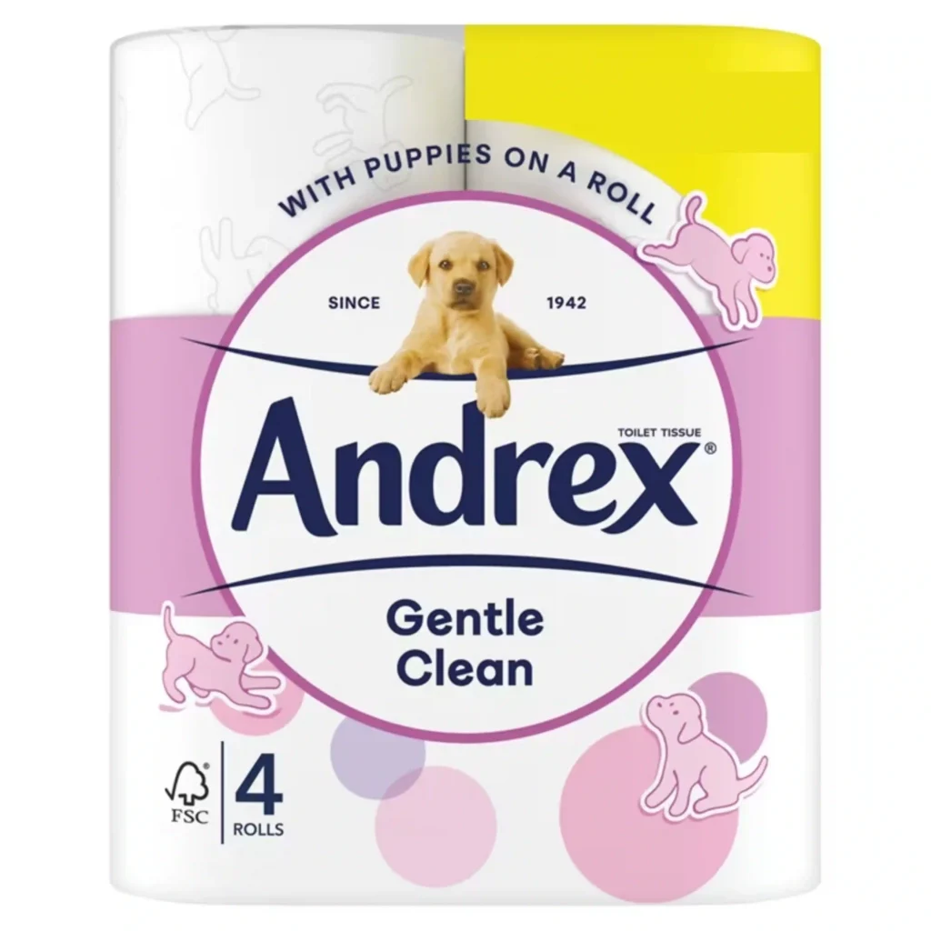 Andrex Gentle Clean Toilet Tissue – 4 Rolls (Pack of 6)