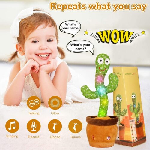 Dancing Talking Cactus Toy with Music Lights & Voice Repeat