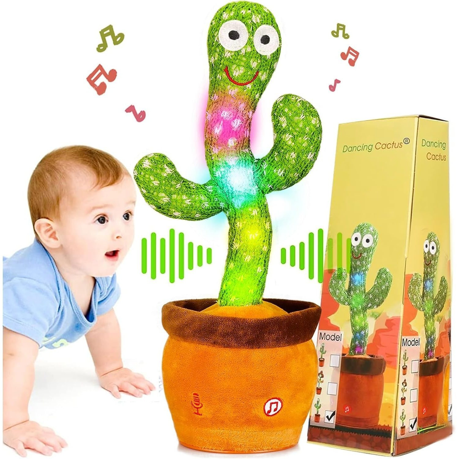 Dancing Talking Cactus Toy with Music Lights & Voice Repeat