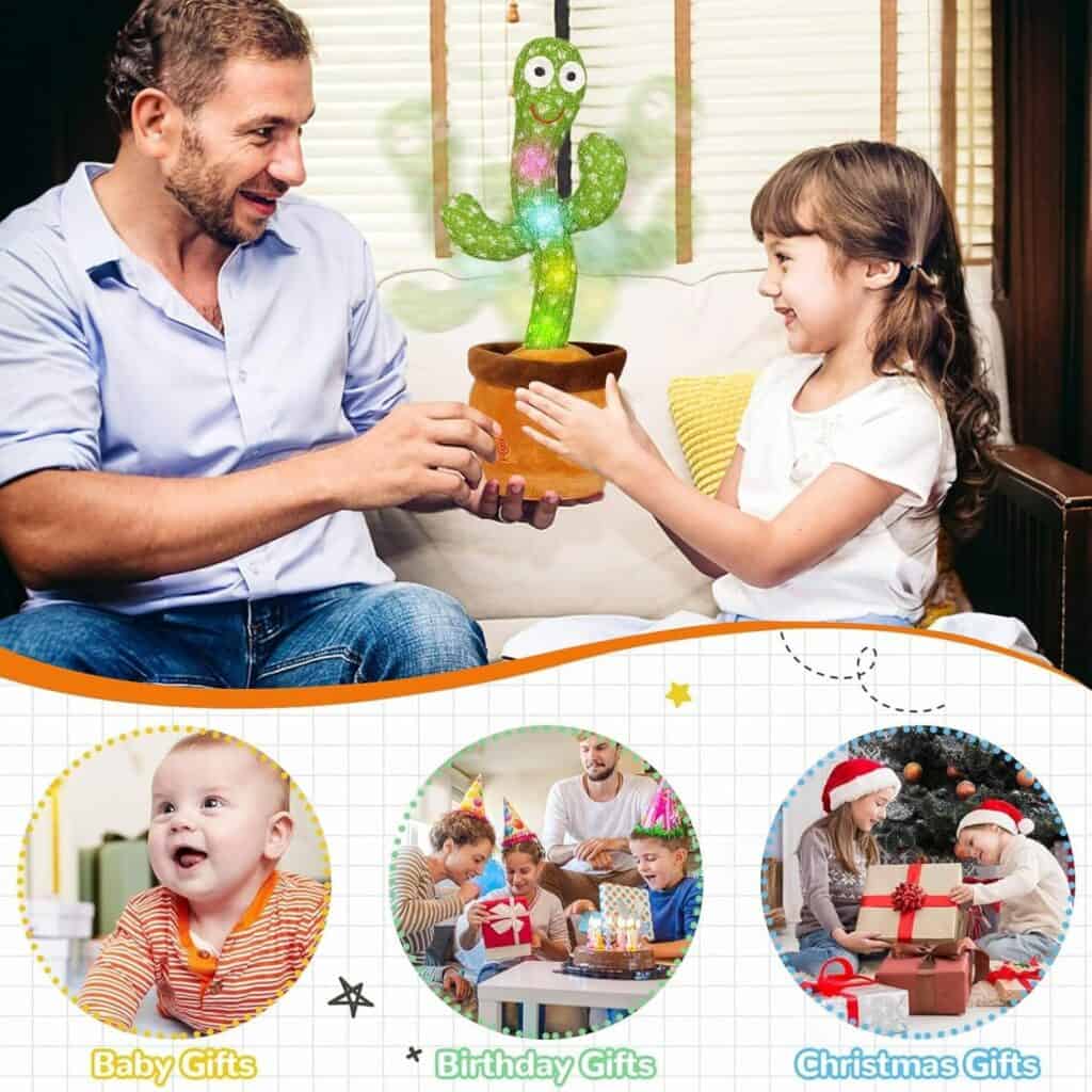 Dancing Talking Cactus Toy with Music Lights & Voice Repeat