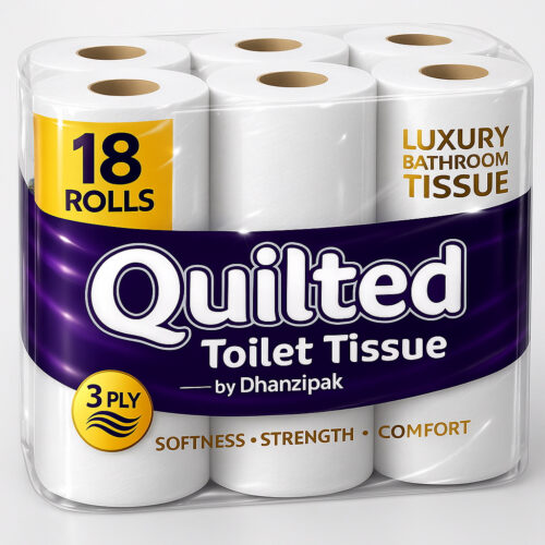 18 Rolls of 3-Ply Premium Quilted Toilet Paper
