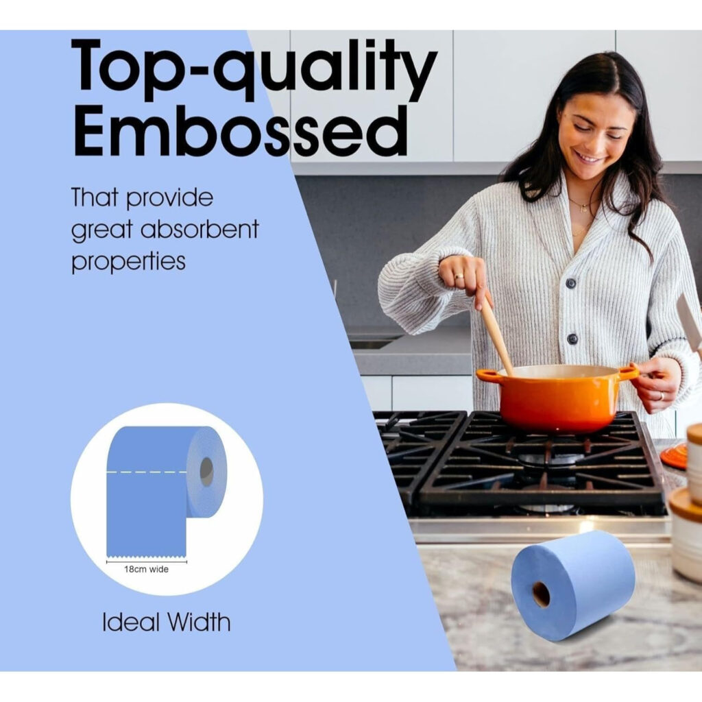 6 Pack Blue Centrefeed Paper Towel Rolls 2 Ply 100m