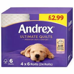 Andrex Ultimate Quilts Toilet Tissue Pack of 6 x 4 Rolls (24 Rolls)