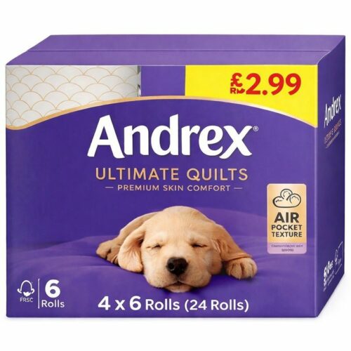 Andrex Ultimate Quilts Toilet Tissue Pack of 6 x 4 Rolls (24 Rolls)
