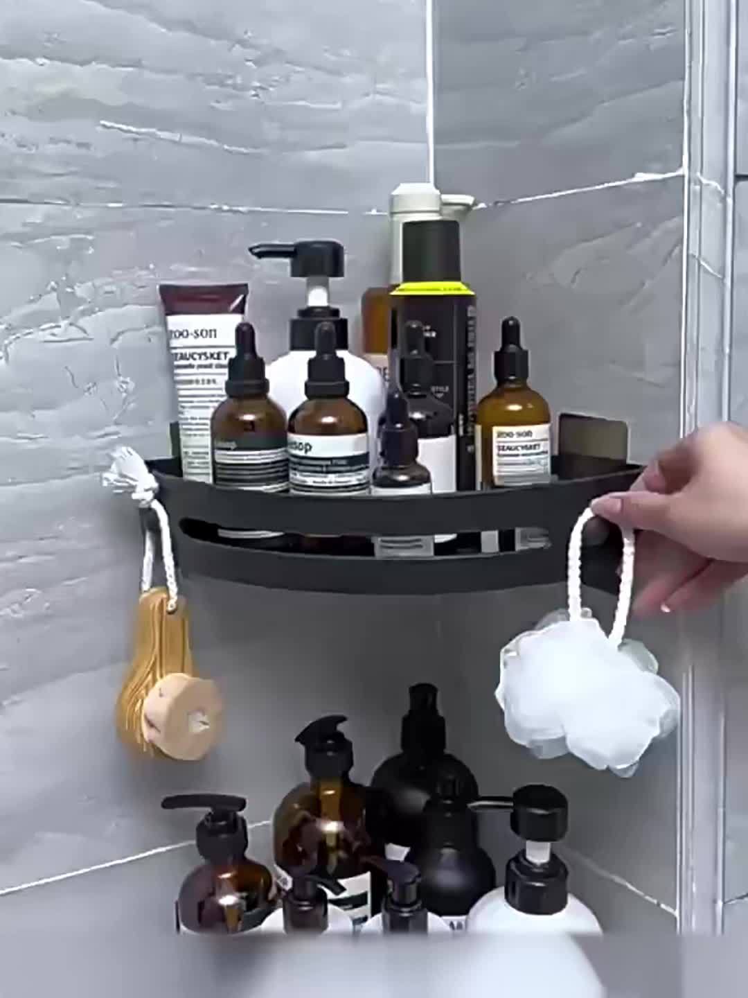 2PCS No Drill Bathroom Corner Shelves Shower Storage Rack