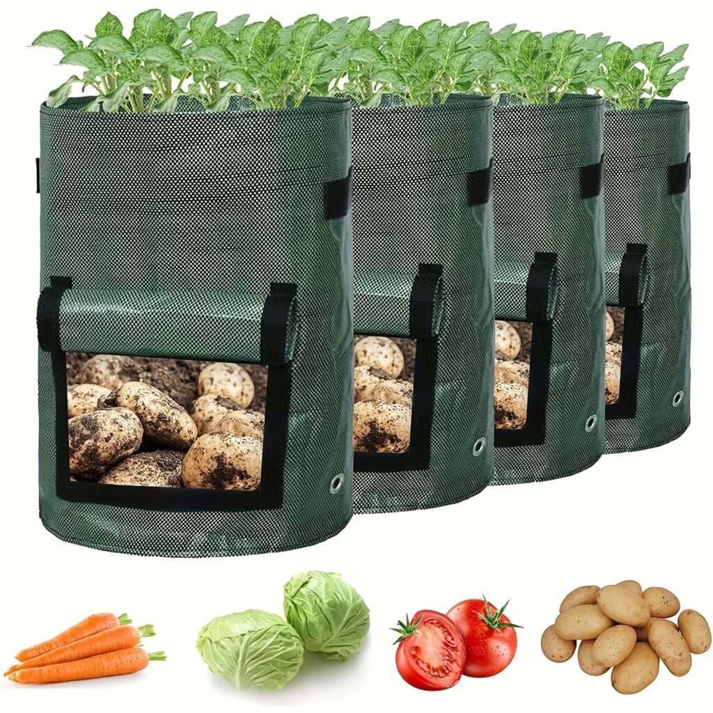 7 Gallon Potato Grow Bags with Flap Garden Planters Set (4PCS)