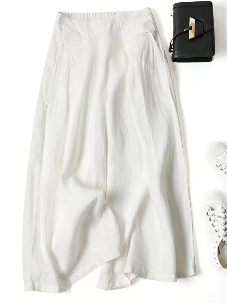 Women’s Linen Wide-Leg Ankle Pants