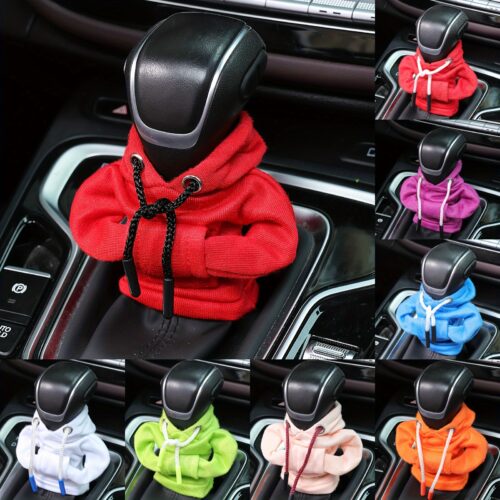 Large Size Universal Car Gear Shift Cover Hoodie, Fashionable Mini Hooded Sweatshirt for Auto Gear Stick Shifter Knob, Interior Additions Decor