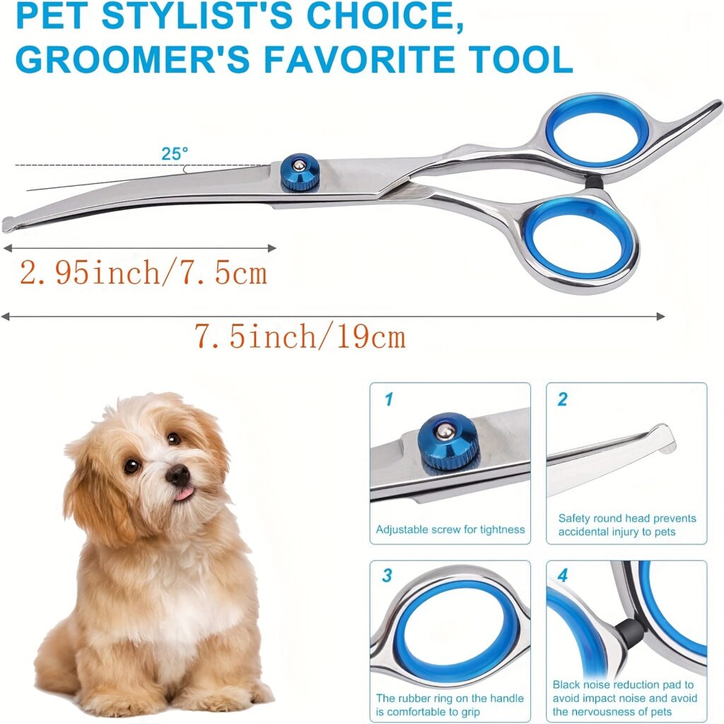 Pet Grooming Scissors Set With Safety Round Tip