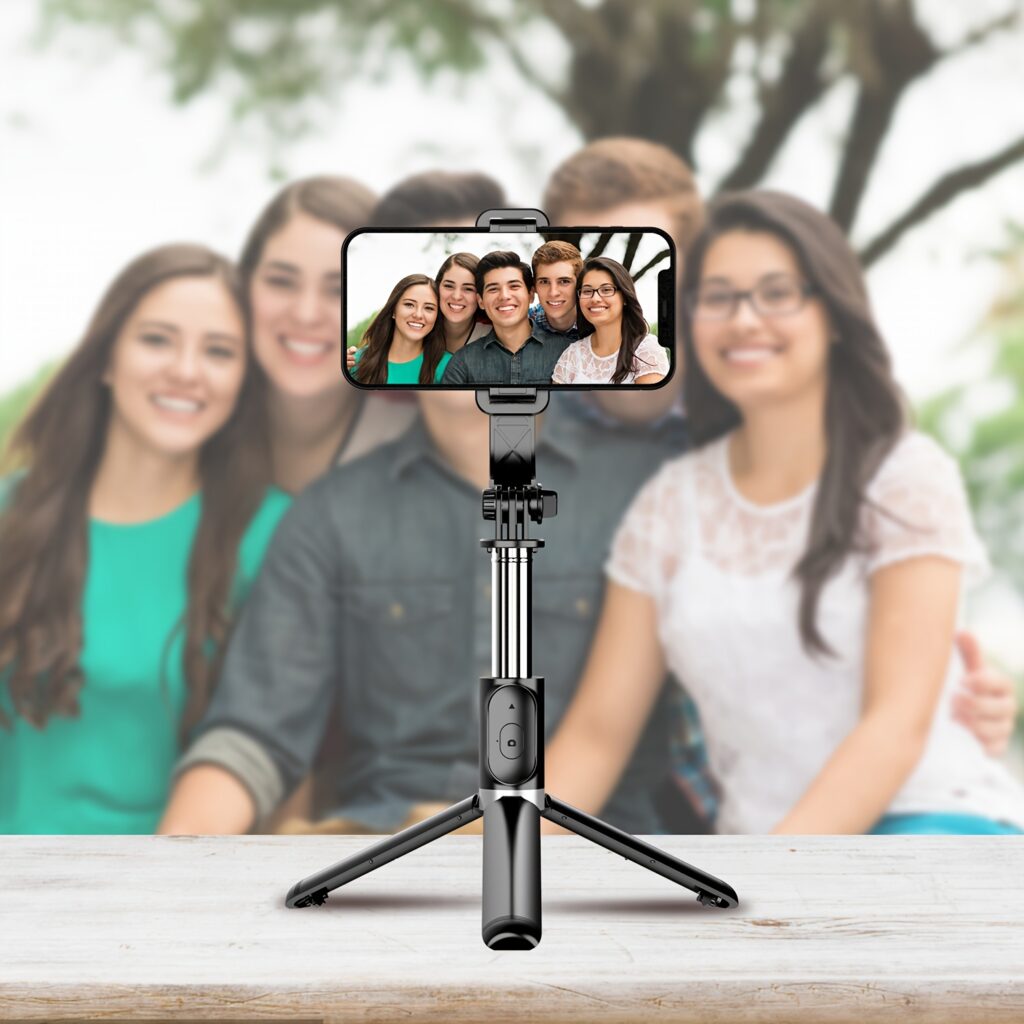 Selfie Stick Tripod 40" Extendable with Remote & 360° Rotation