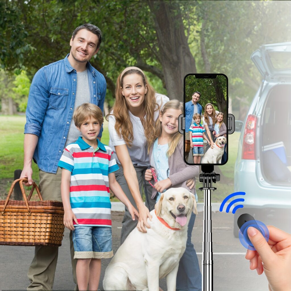 Selfie Stick Tripod 40" Extendable with Remote & 360° Rotation