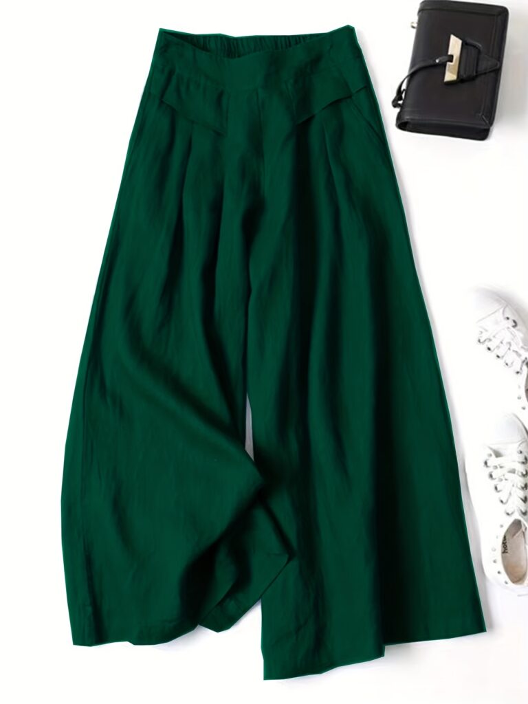 Women’s Linen Wide-Leg Ankle Pants