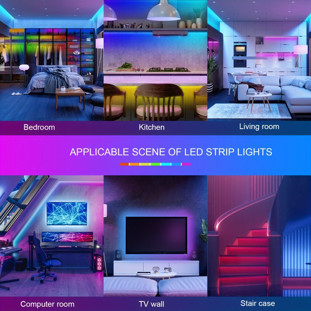Smart RGB LED Strip Lights with App Control & Music Sync (30M)