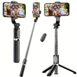 Selfie Stick Tripod 40" Extendable with Remote & 360° Rotation
