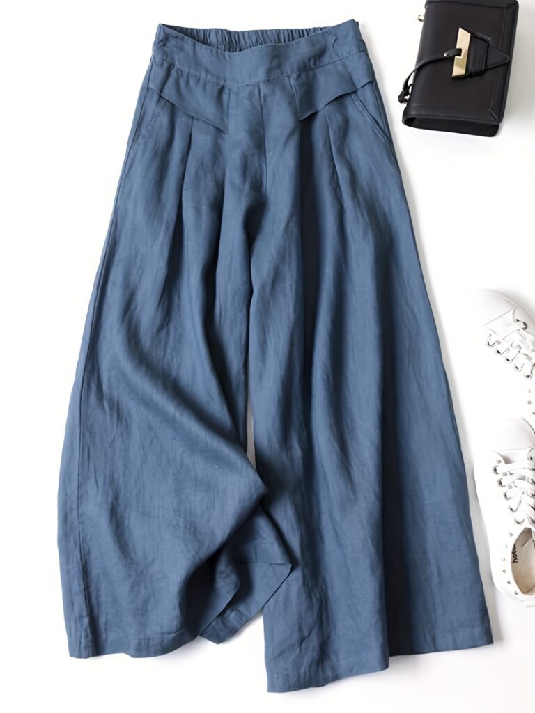 Women’s Linen Wide-Leg Ankle Pants