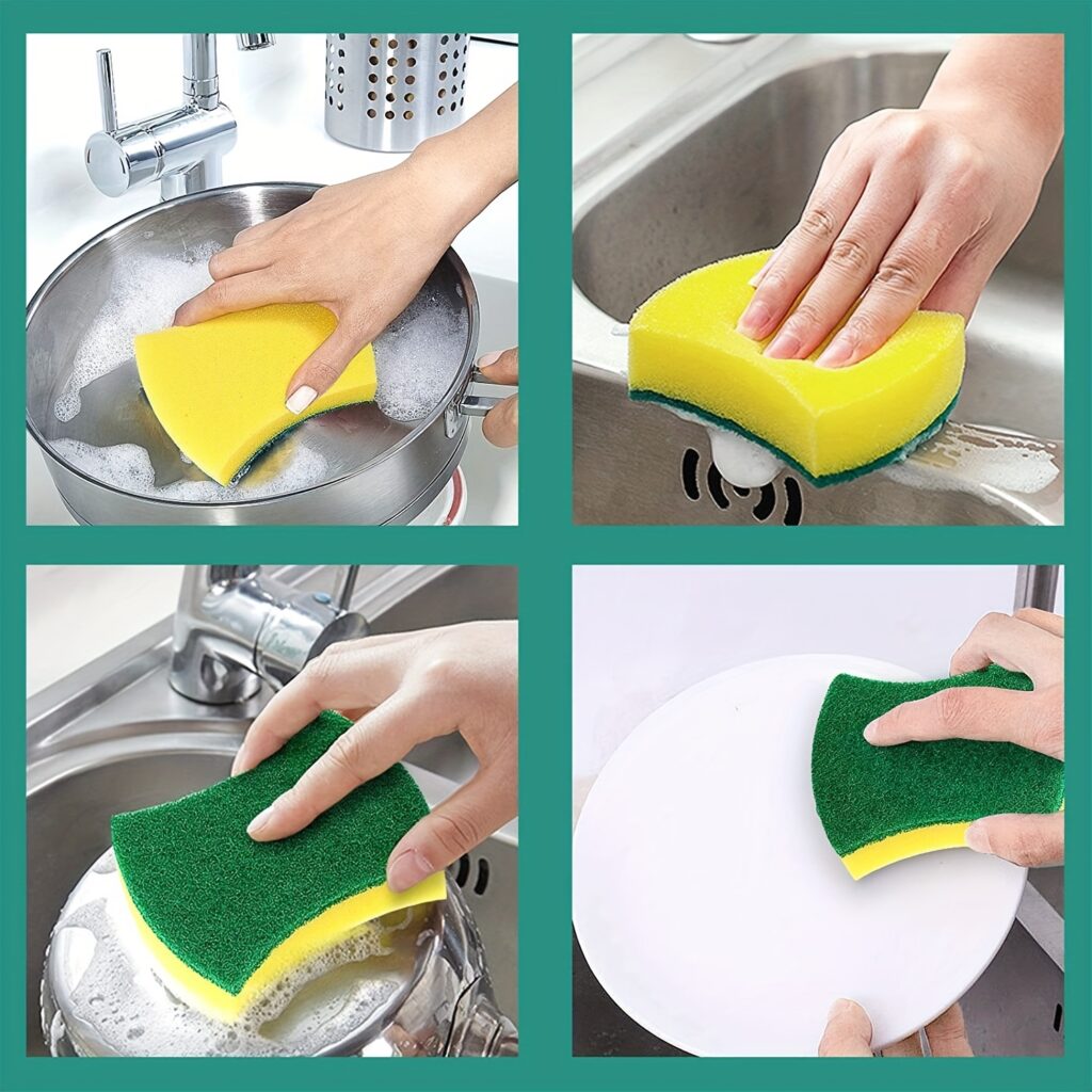 Non Scratch Kitchen Cleaning Sponge Scouring Pads Set 12/24 pcs
