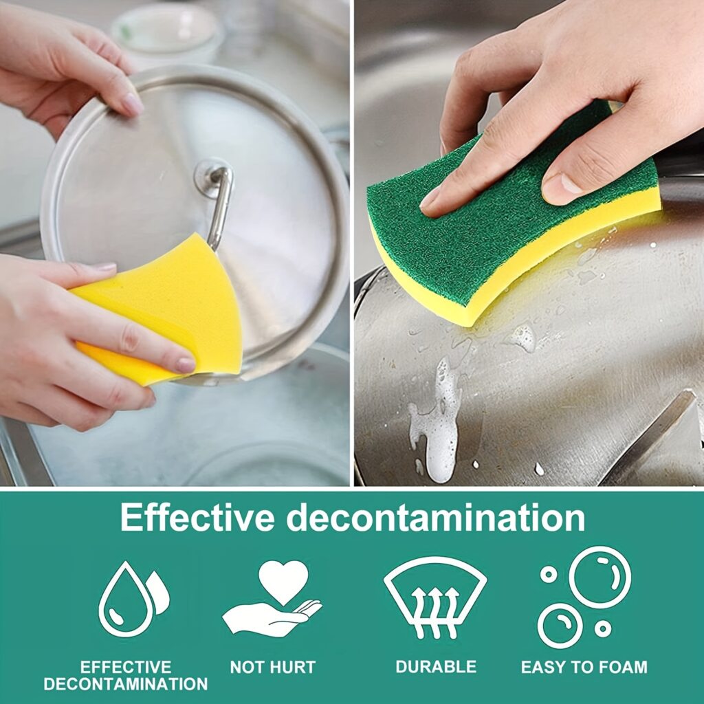 Non Scratch Kitchen Cleaning Sponge Scouring Pads Set 12/24 pcs