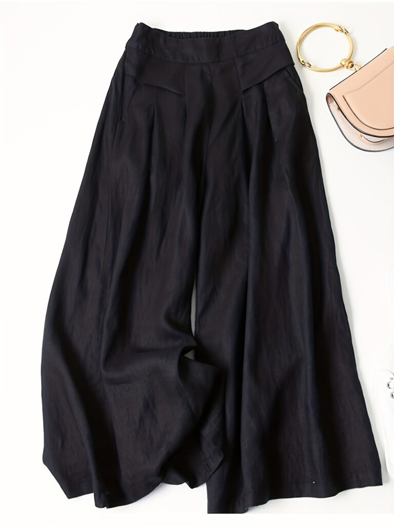 Women’s Linen Wide-Leg Ankle Pants