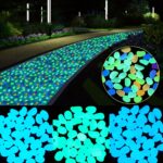 102 pcs Glow in the Dark Garden Pebbles for Outdoor Decor
