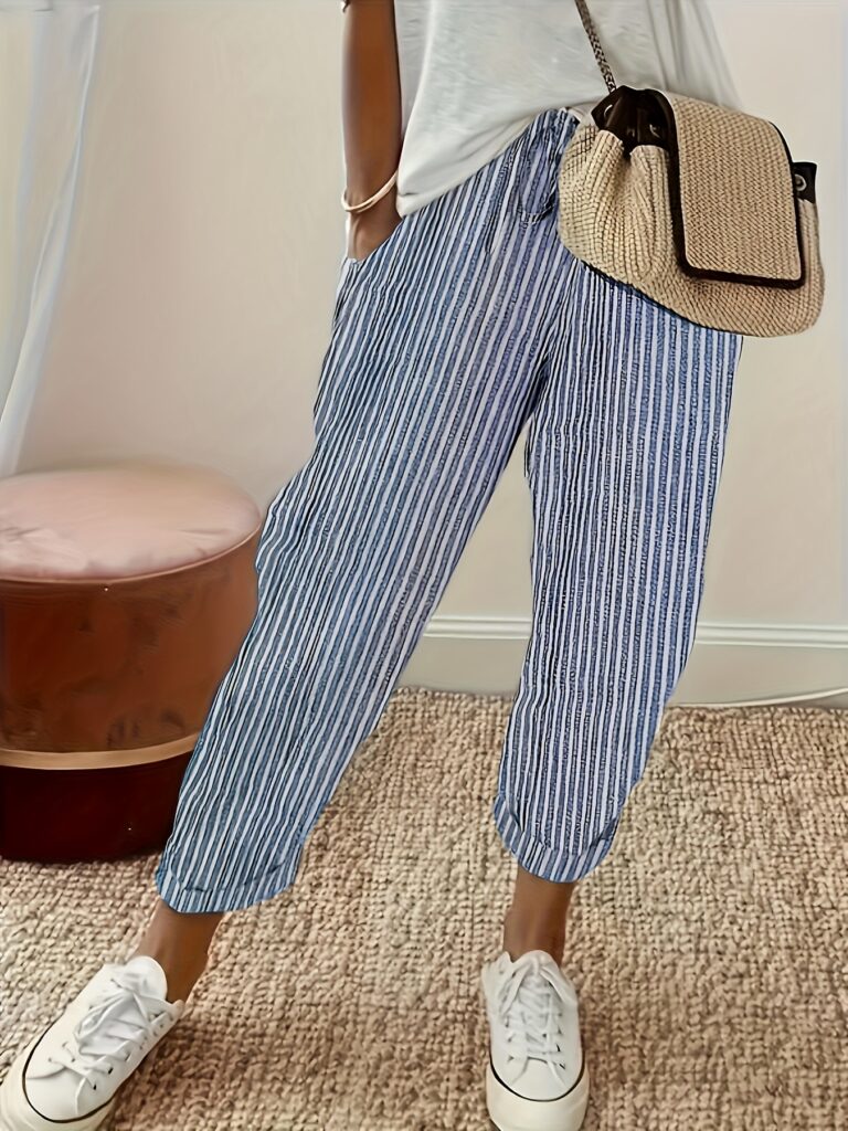 Women's Striped Wide-Leg