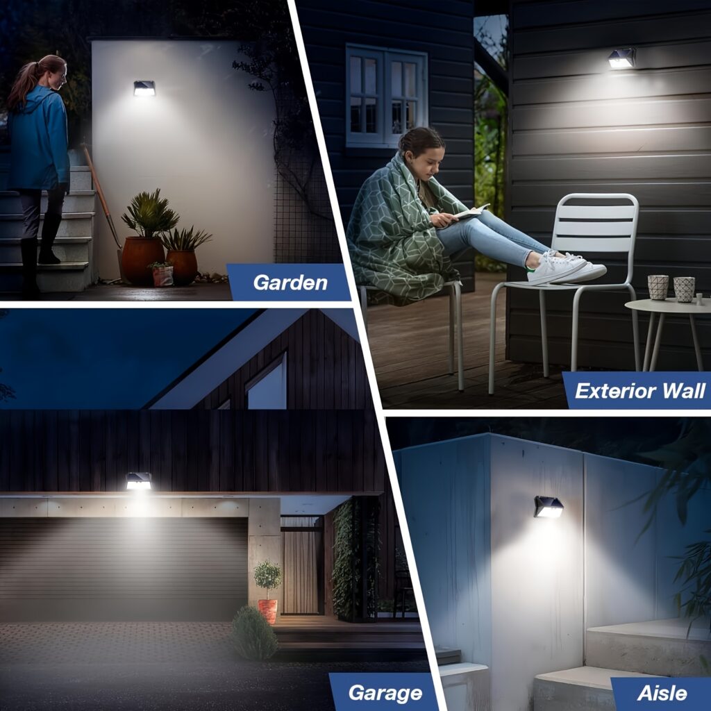 185 LED Solar Motion Sensor Outdoor Wall Security Light