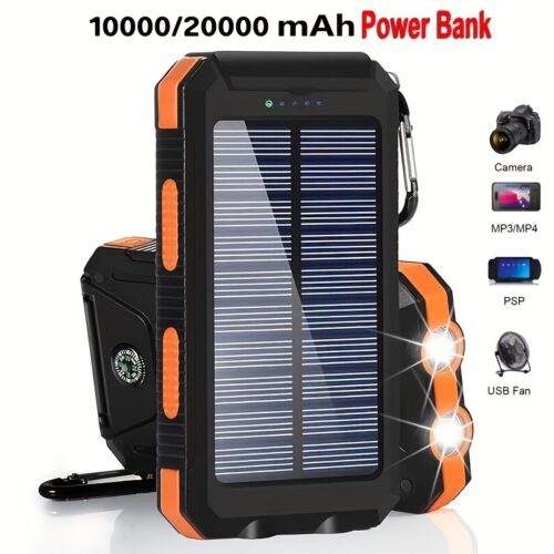 10000/20000mAh Portable Solar Power Bank