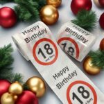 1roll/2rolls Creative Red Circle Number Birthday Pattern