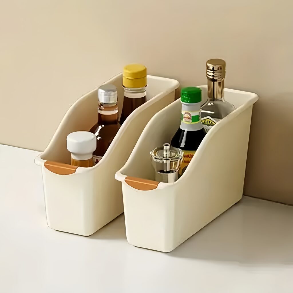 2-Pack Curved Under Sink Storage Organizer Boxes