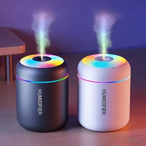 1pc Essential Oil Aromatherapy Mist Diffuser & Humidifier | Color-Changing Night Light, Cold Mist Function, Plant Health Promotion, Plastic Material – Refresh and Purify Your Room with a Soothing Atmosphere