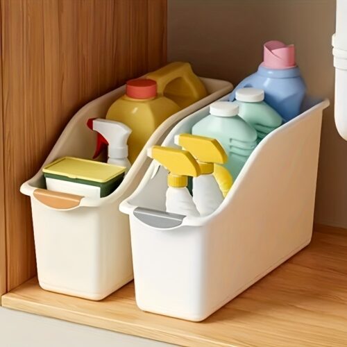 2-Pack Curved Under Sink Storage Organizer Boxes