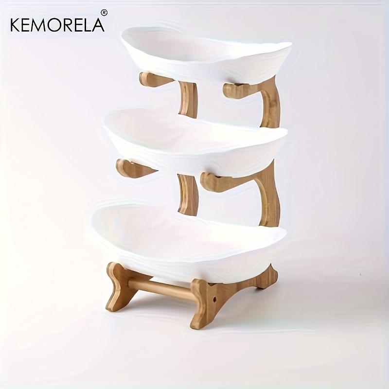 3 Tier Wooden Fruit Basket Kitchen Storage Organizer