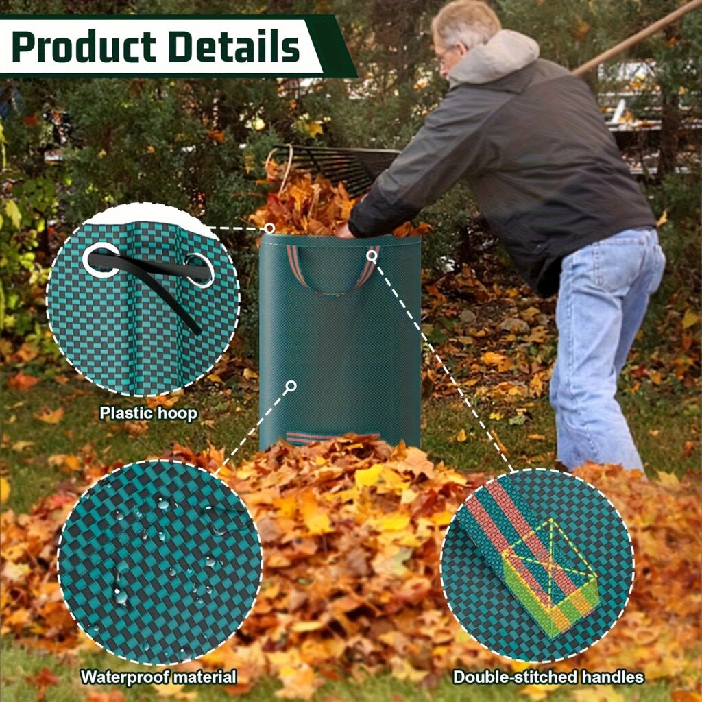 Heavy Duty Garden Waste Bags Reusable Leaf Collection Bags