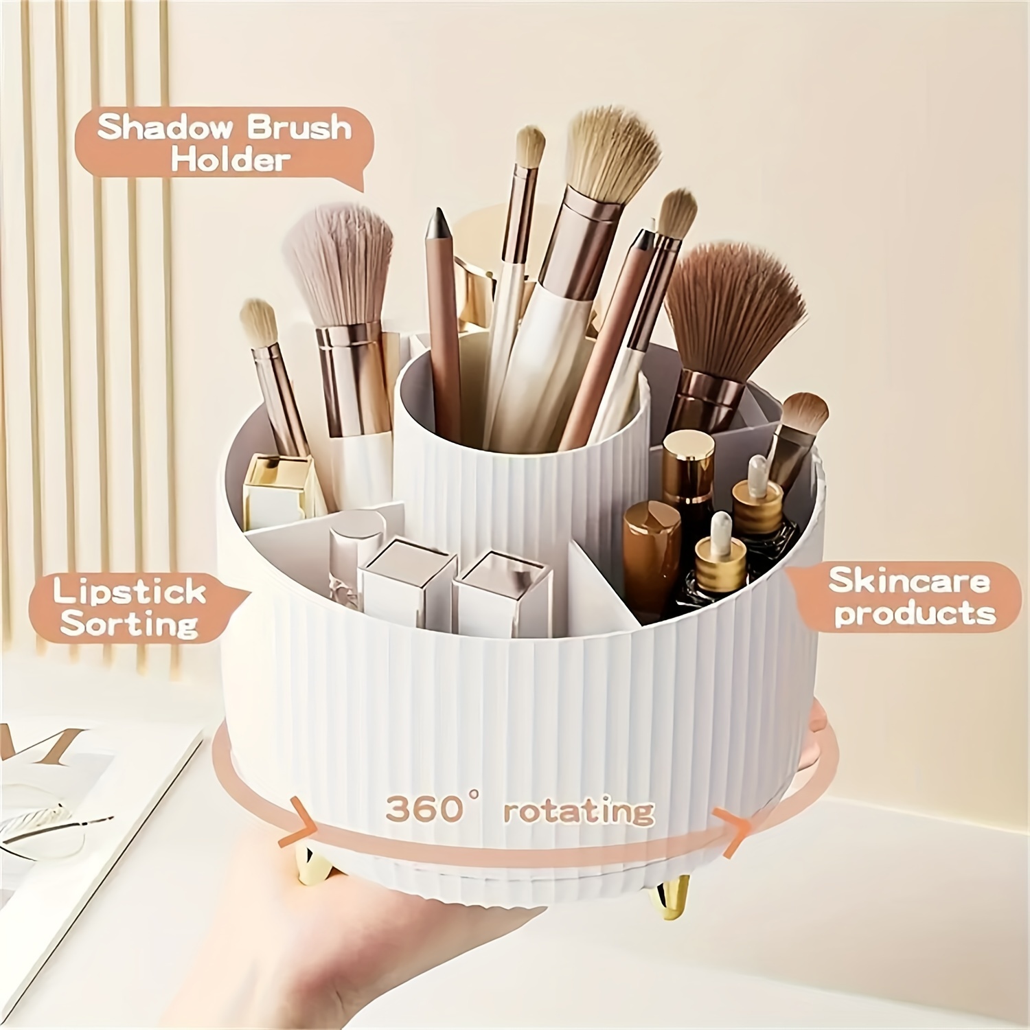 360° Rotating Makeup Organizer Cosmetic Storage Holder 1pc