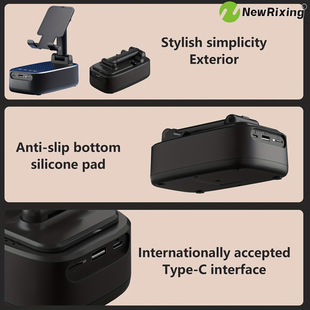 NewRixing 6W Wireless Speaker with Phone Holder