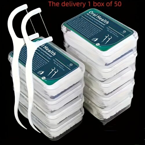 50pcs Dental Floss, Deep Cleaning Dental Floss For Proper Oral Care, Portable Disposable Dental Floss Picks For Travel Daily Life travel must have