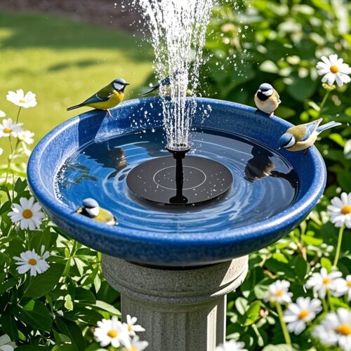 Solar Powered Garden Fountain Pump with 6 Nozzles