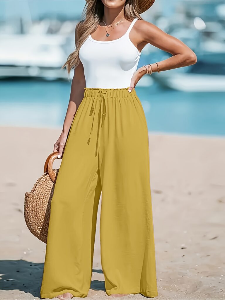 High Waist Loose Wide-Leg Trousers