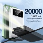 Portable 20000mAh Power Bank with Dual LED Lights