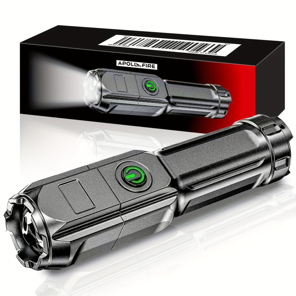 APOLLOFIRE Zoomable LED Flashlight Portable Camping Emergency Torch
