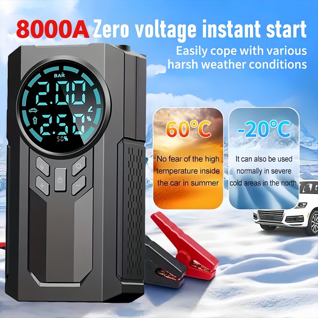 The 8000A Car Emergency Starter with an Air Compressor