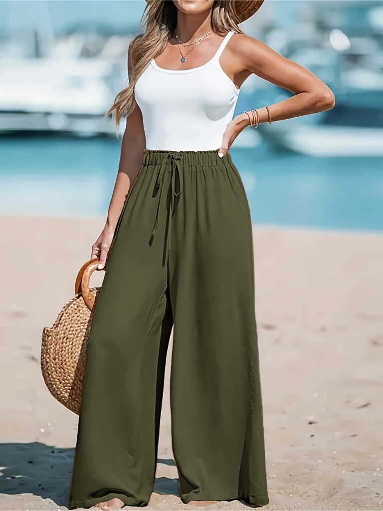 High Waist Loose Wide-Leg Trousers