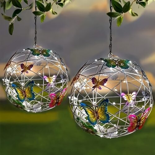 Solar Outdoor Butterfly Ball Light, Small Butterfly Style, Old Model