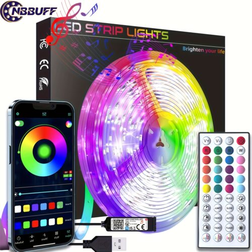 Smart RGB LED Strip Lights with App Control & Music Sync (30M)