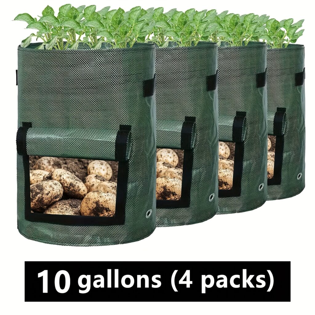 7 Gallon Potato Grow Bags with Flap Garden Planters Set (4PCS)