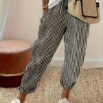 Women's Striped Wide-Leg