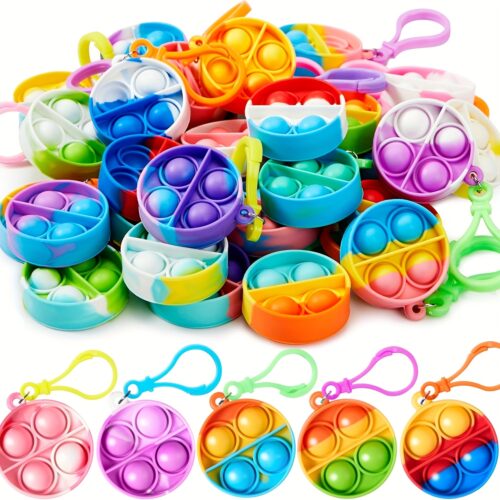 30 Assorted Party Favor Toys, Including Pop Fidget Toys And Mini Push Bubble Pops, Perfect As Birthday Gifts Or Classroom Prizes for Goodie Bags, Suitable for Christmas And Valentine’S Day, Available in Random Colors