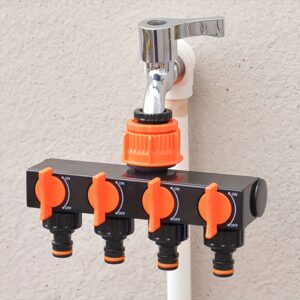 4 Way Garden Hose Splitter with Independent Valves