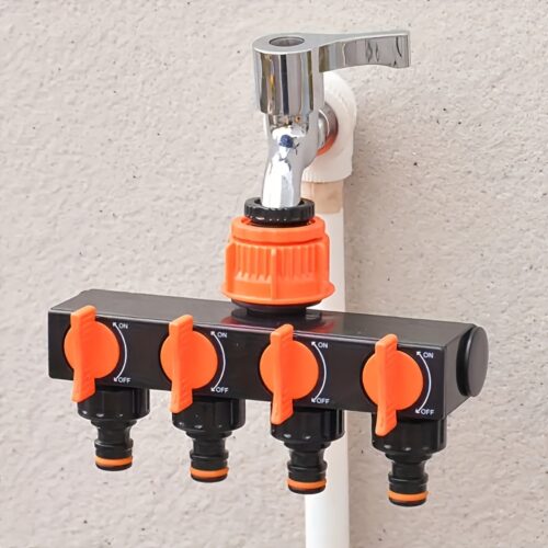 4 Way Garden Hose Splitter with Independent Valves