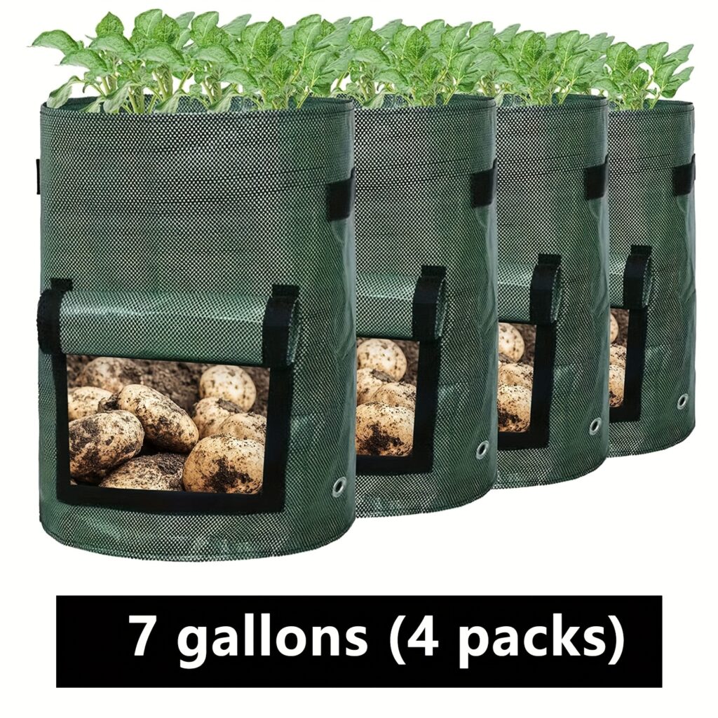 7 Gallon Potato Grow Bags with Flap Garden Planters Set (4PCS)