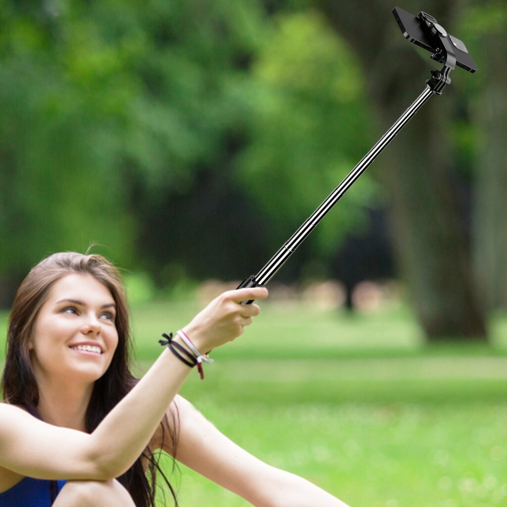 Selfie Stick Tripod 40" Extendable with Remote & 360° Rotation
